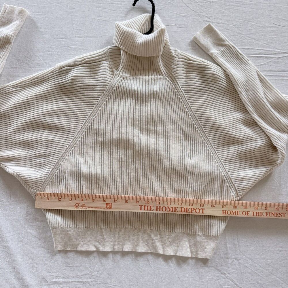 AllSaints Marias Jumper XS 100% Merino Wool Cropped Turtleneck Ribbed Layered - Picture 8 of 10